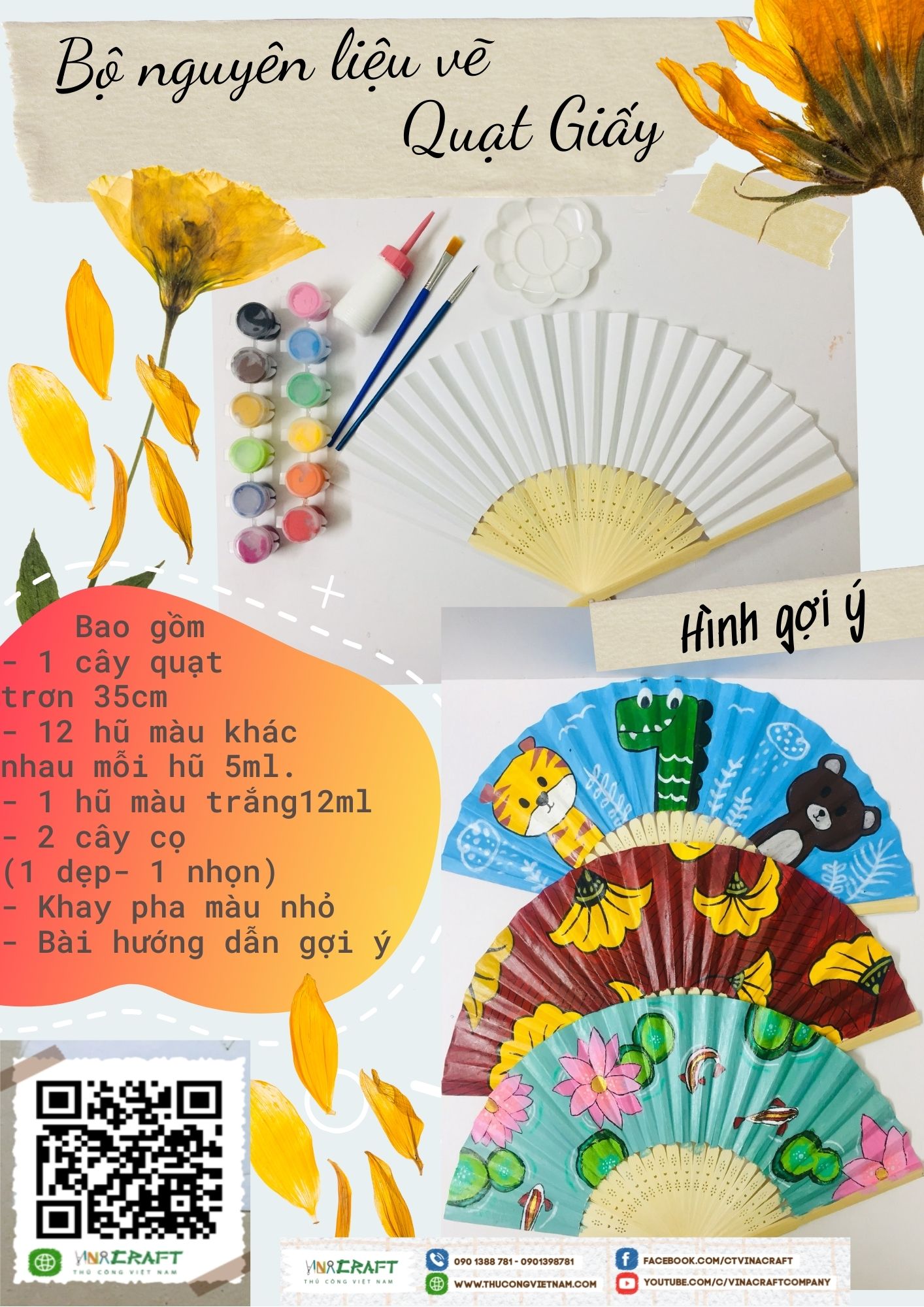Kit trang trí quạt giấy